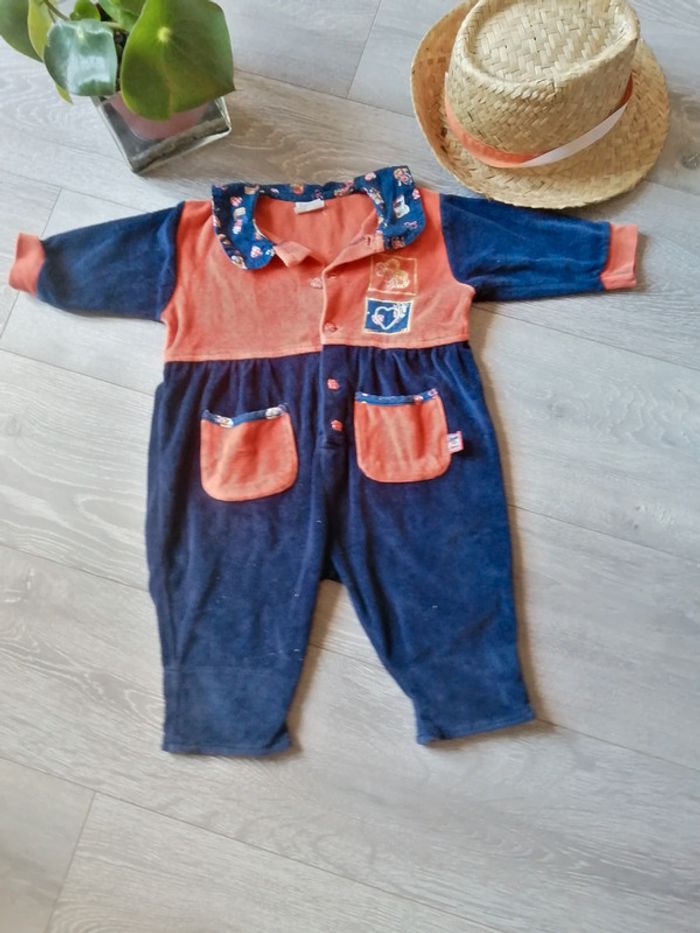 🌸Combinaison sans pied marine/orange Taille 12 mois mixte "DPAM" - photo numéro 4
