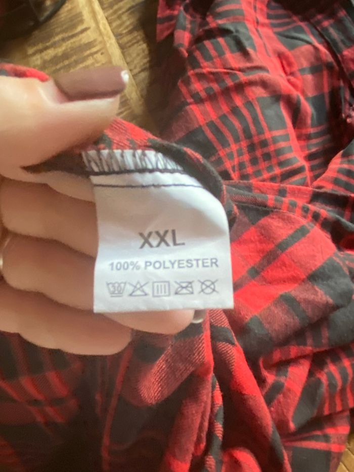 🟥 Chemise longue à carreaux rouges et noirs – Taille XXL - photo numéro 6