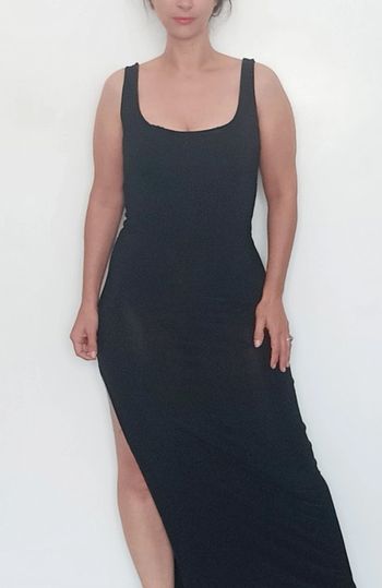 Robe longue fendue dos nu