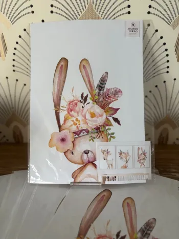 Joli trio d’affiches sur le thème des animaux des bois pour chambre enfant