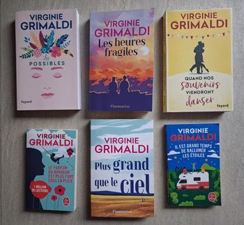 Lot 6 romans de Virginie Grimaldi - 4 romans en grand format et 2 au format poche