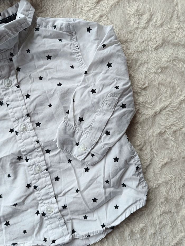 Chemise manches longues Garçon 12 mois étoiles Kitchoun 100% coton - photo numéro 4