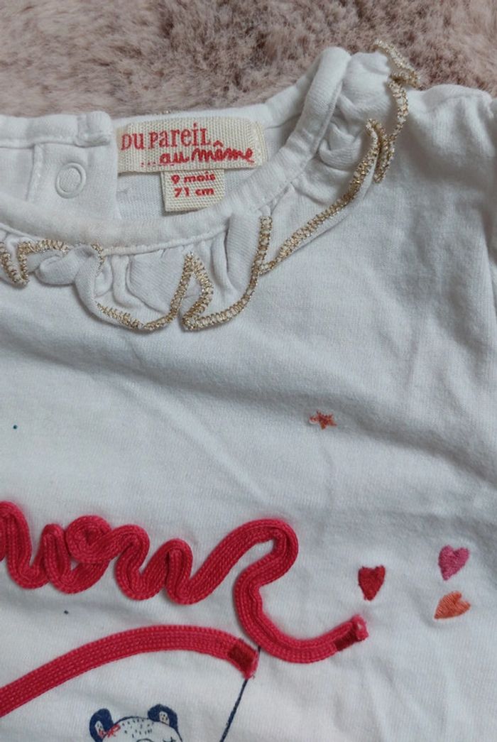 T-shirt "amour" 9 mois DPAM - photo numéro 3