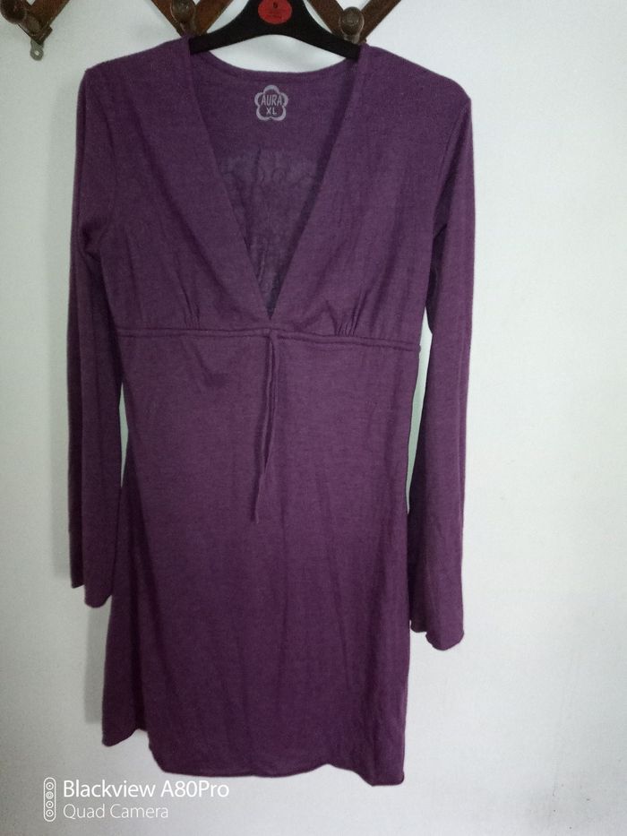 Robe violet manches longues