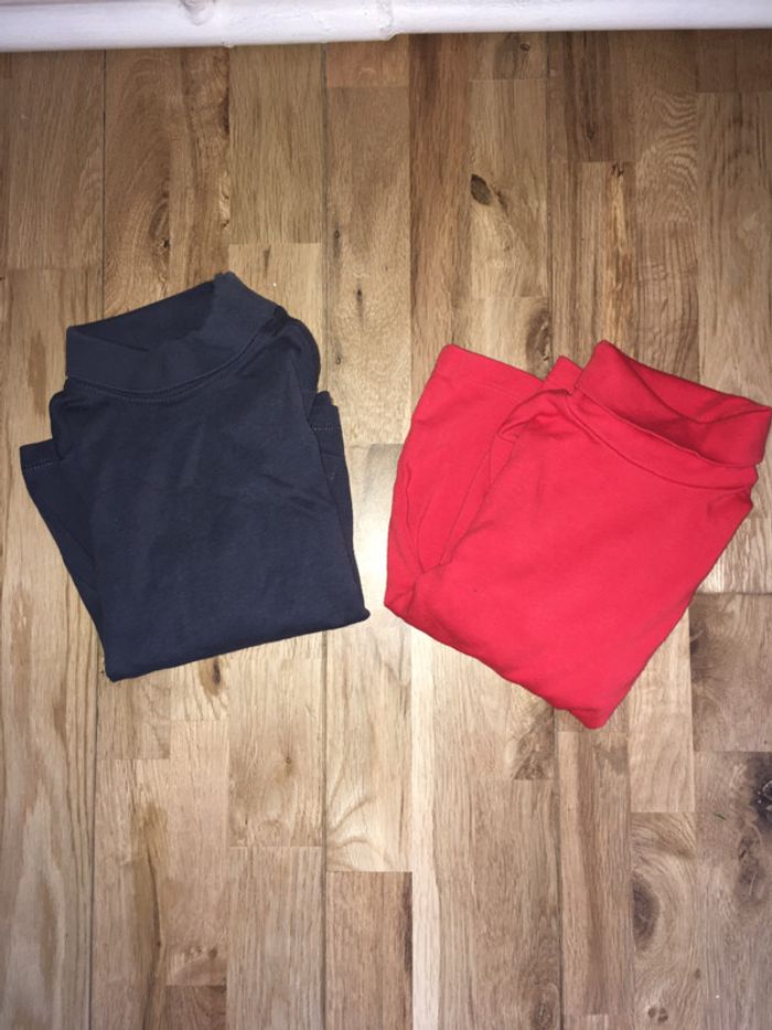 Lot de 2 tshirts col roulé gris/rouge 4abs nickel - photo numéro 2