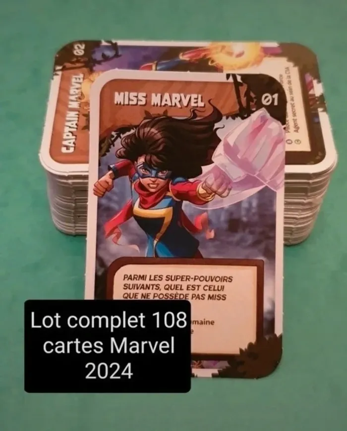 108 Cartes collection complète marvel jeu noël cadeau