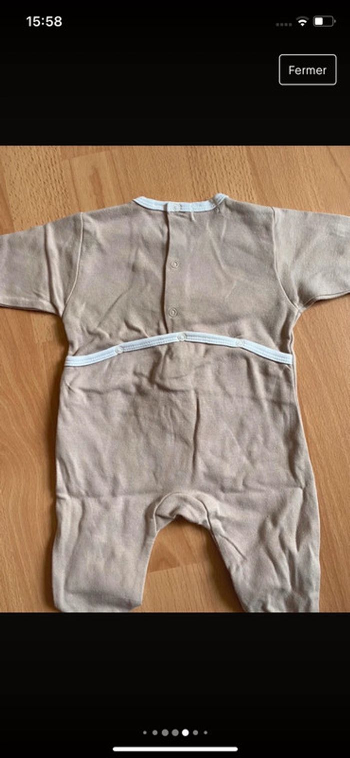 Gros lot de pyjamas/grenouillères d’été T. 1 mois/54 cm garçon TBE - photo numéro 15