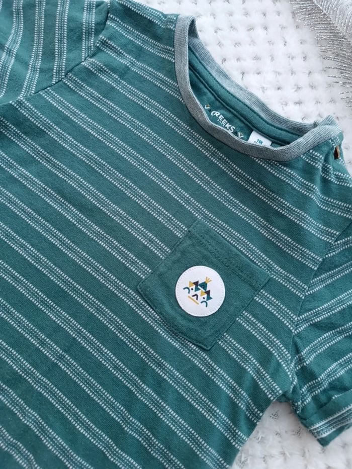 🔸 T-shirt Rayé Manches Courtes - Creeks 18 Mois Garçon🔸 - photo numéro 3