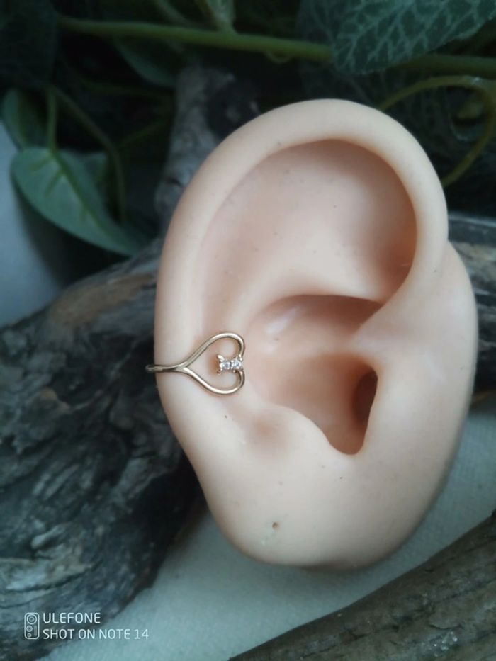 Clip oreille cœur avec zircon - photo numéro 2