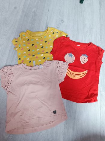Lot de 3 tee shirt fille manches courtes
