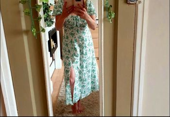 Robe fleurie verte