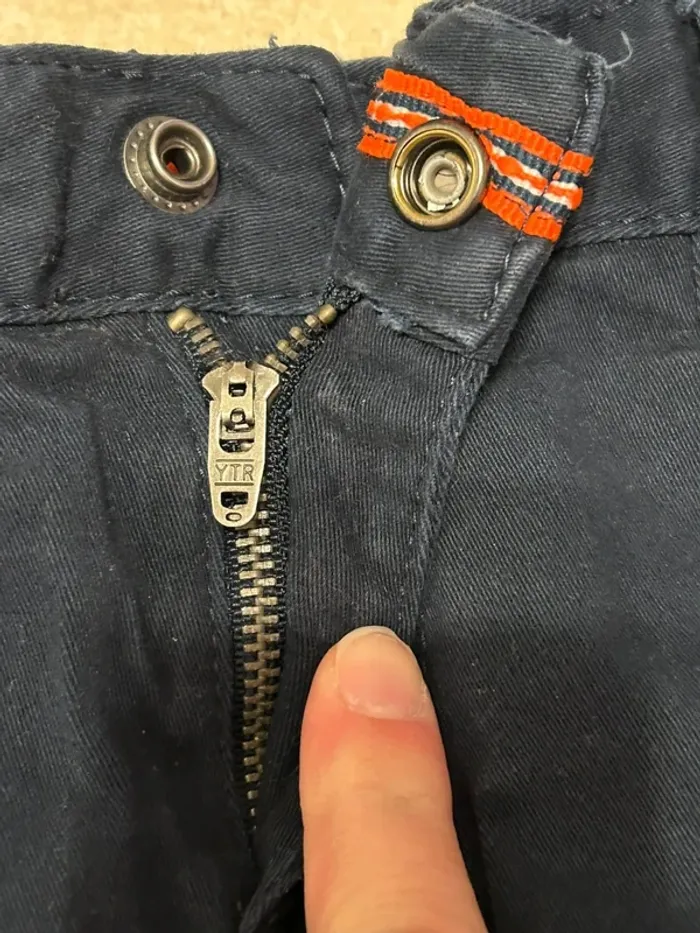Pantalon en coton bleu marine garçon bouton dinosaure Sergent Major taille 4 ans - photo numéro 6