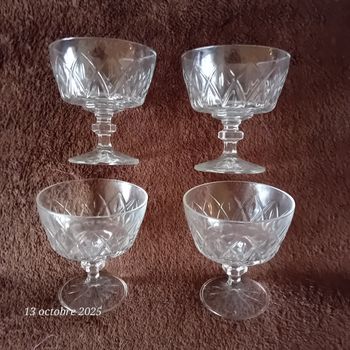 Faby27800 Coupes en verre sur pied pour dessert, fruits ou autres x 4