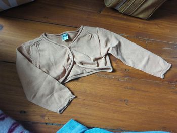 Gilet court boléro bébé fille 23 24 mois tao terra cotta