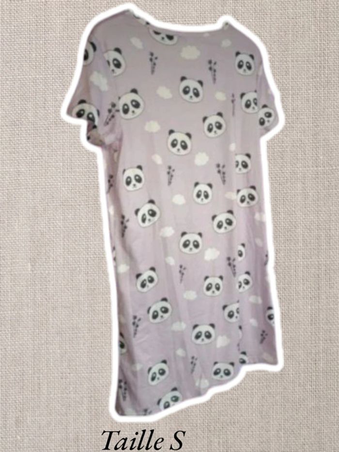 Robe lilas motif panda 🐼 et nuages - Taille S - photo numéro 2