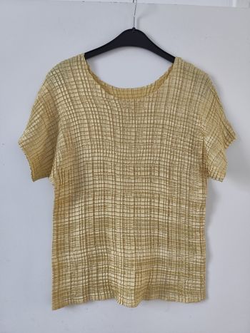 Blouse texturée jaune dorée taille M Vintage 