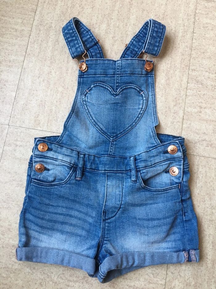 Salopette short jeans