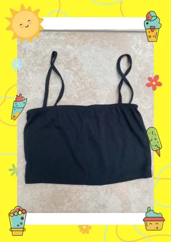 Top court bandeau boohoo S 36 noir