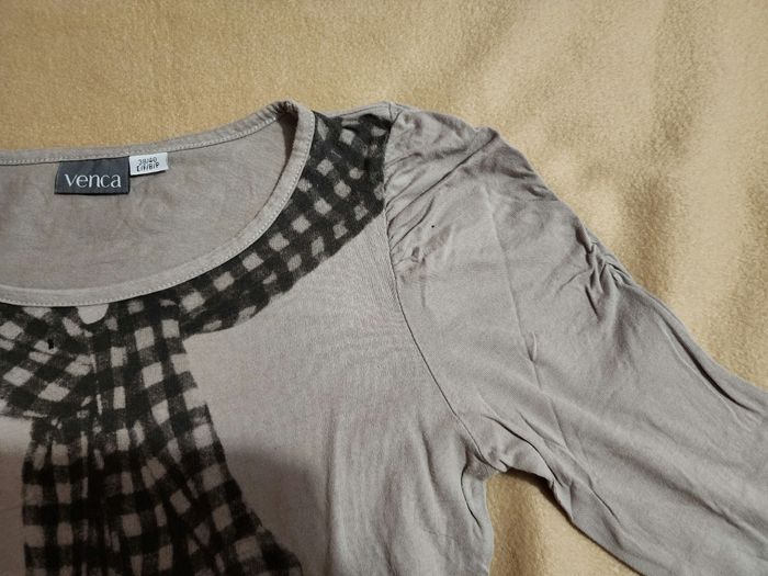 Tee-shirt gris à manches froncés - photo numéro 3
