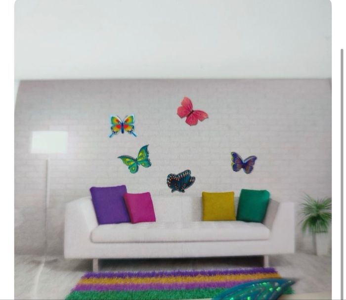 6 papillons autocollants pour décoration murale de 8 -10 cm - photo numéro 2