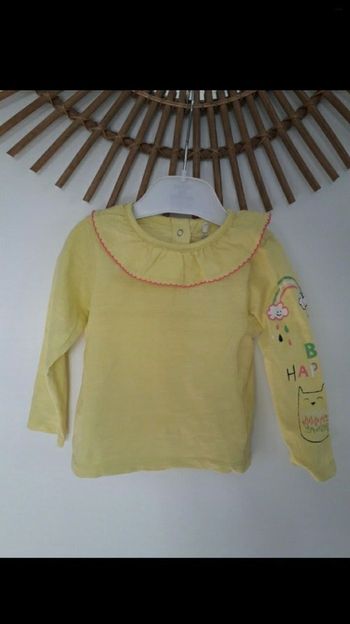 Tee-shirt ML jaune orchestra 18 mois
