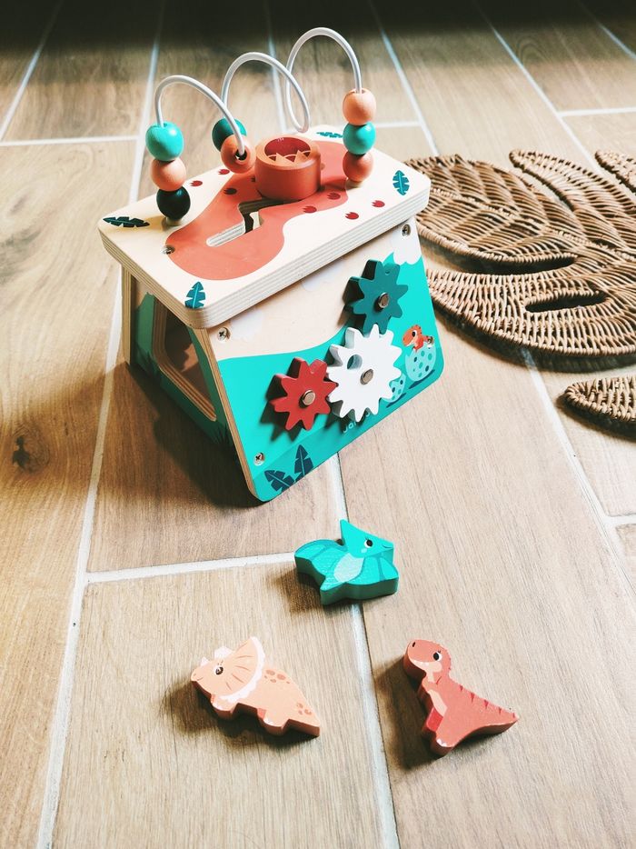 🦕 Boîte d'éveil multi activité 5 en 1 en bois marque Janod - photo numéro 3