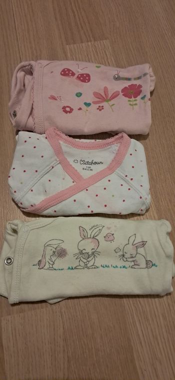 Lot Body manches longues 1mois