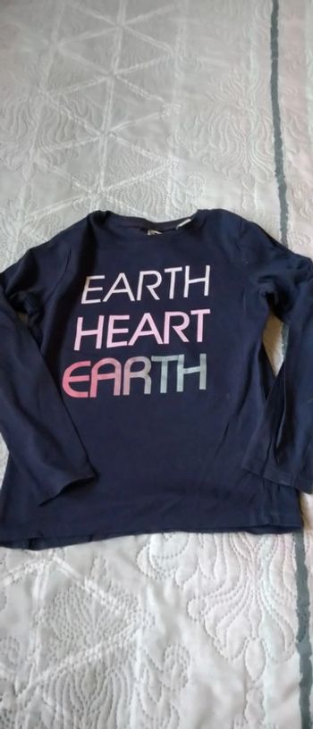 Tee-shirt earth heart violet fille 8 ans okaidi
