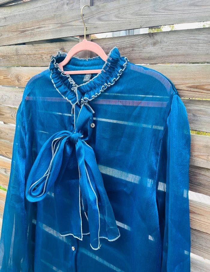 Chemisier transparent bleu - Taille 2XL - photo numéro 3