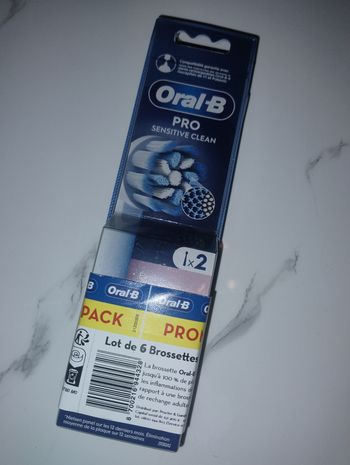 Brossettes oral b pro sensitive clean lot de 6 brossettes