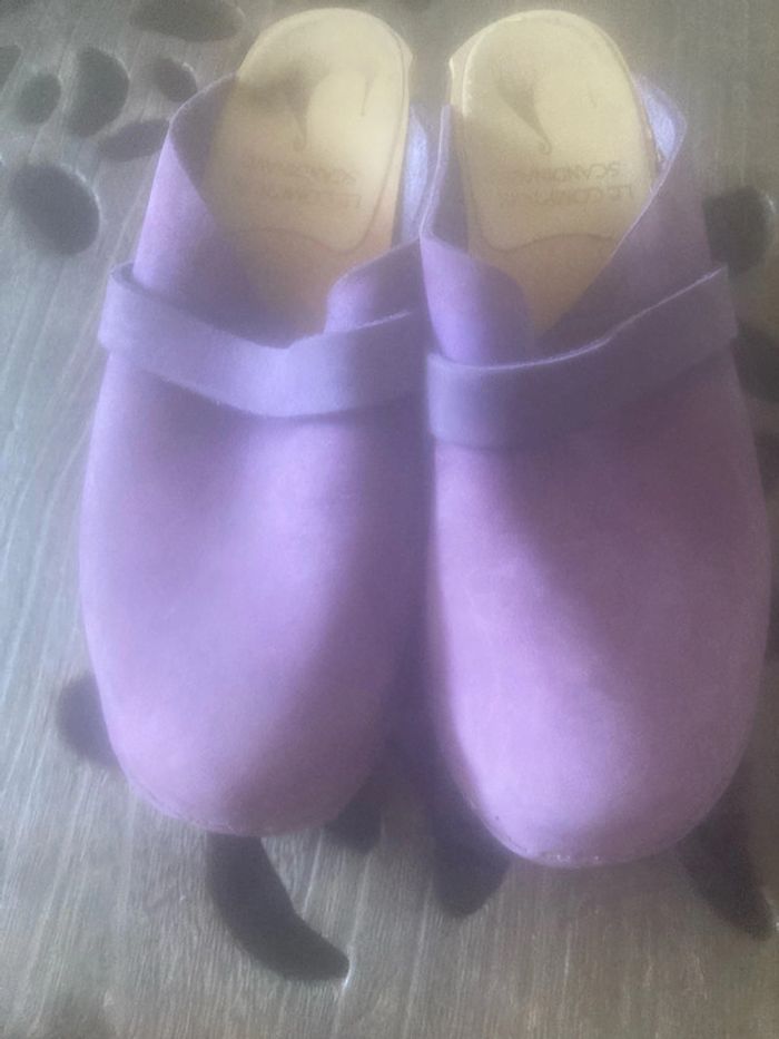 Sabots cuir violet T37