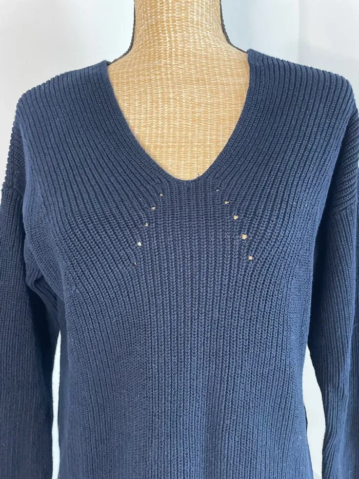 pull col V bleu marine - photo numéro 2