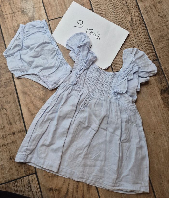 Ensemble robe + culotte bébé fille