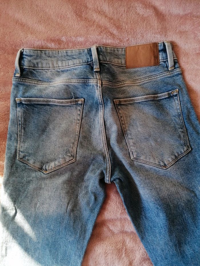 Jeans coupe droite bershka bleu - photo numéro 2