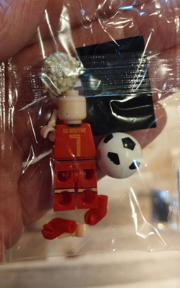 Personnage type Lego football neuf Kevin De bruyne équipe de Belgique ancien maillot - photo numéro 2