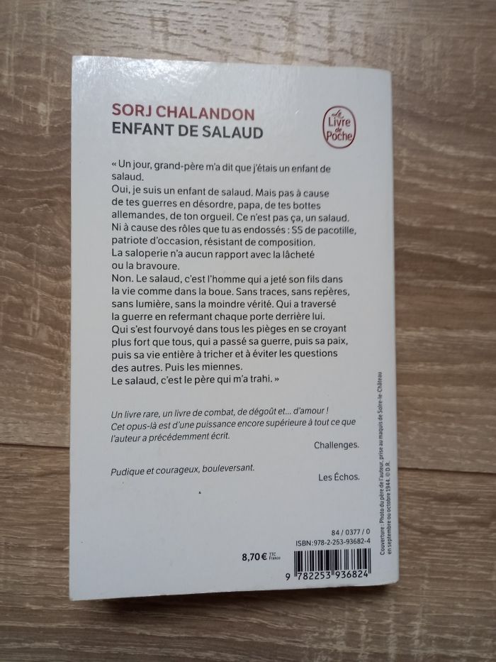 Livre "Enfant de salaud" de Sorj Chalandon - photo numéro 2