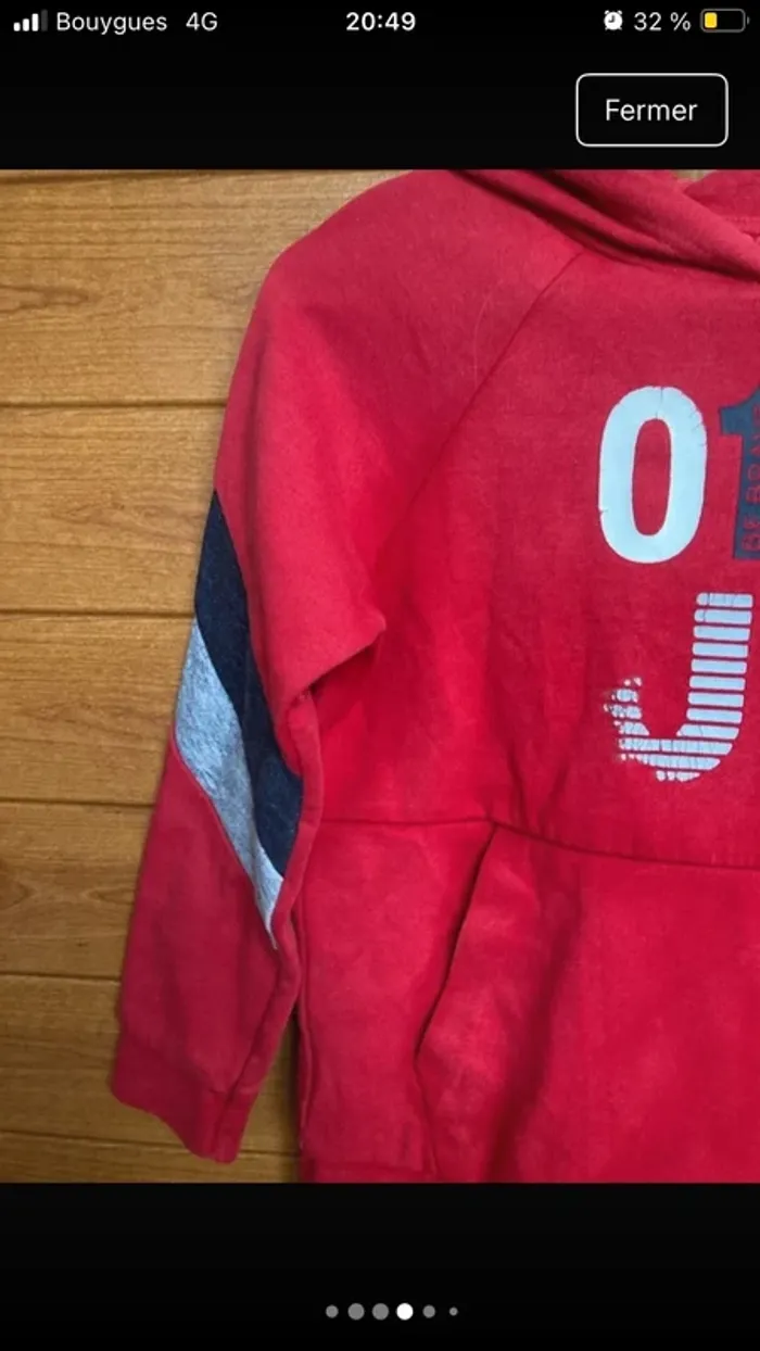 Sweat capuche 8 ans okaidi garçon rouge - photo numéro 4