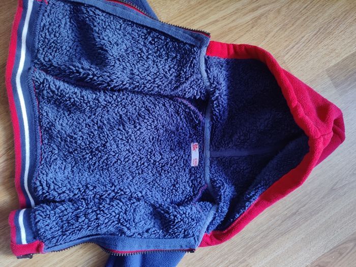 Gilet bébé 6 mois DPAM bleu et rouge - photo numéro 2