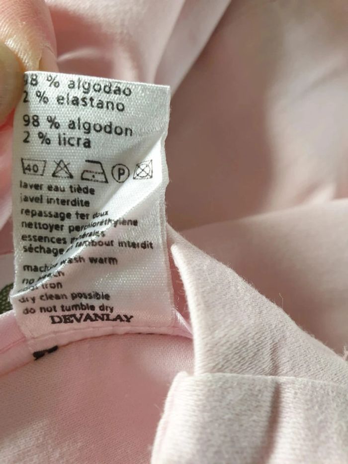 Pantacourt toile femme Lacoste T38 long 91cm rose claire - photo numéro 6