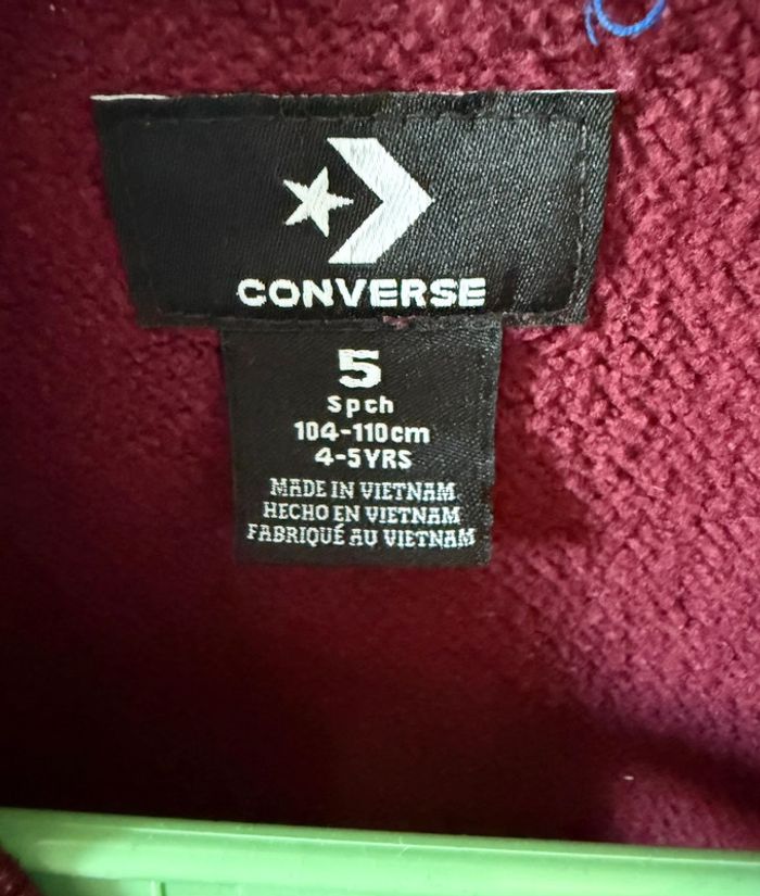 Sweat bordeaux converse 4/5 ans - photo numéro 3