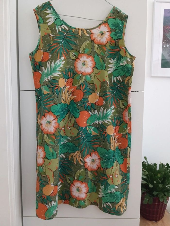 Robe droite vintage motif jungle - photo numéro 5