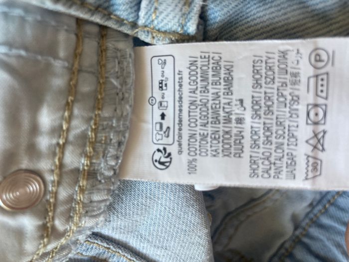 short en jeans broderie fleurs - photo numéro 6