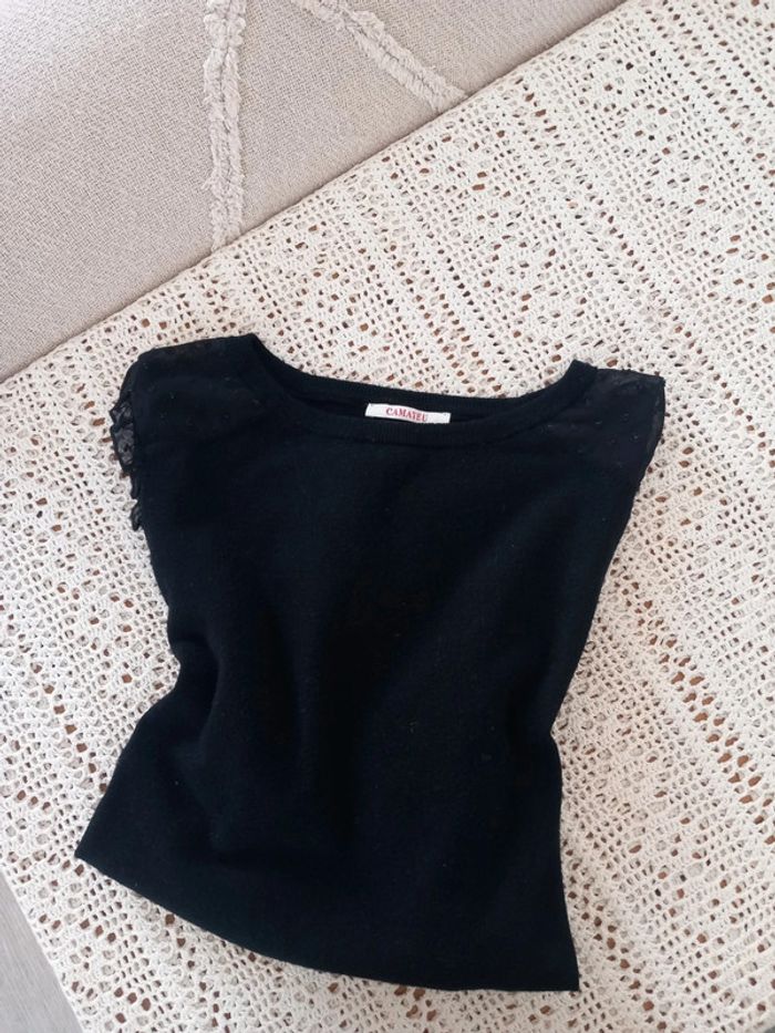 Pull fin noir Camaïeu