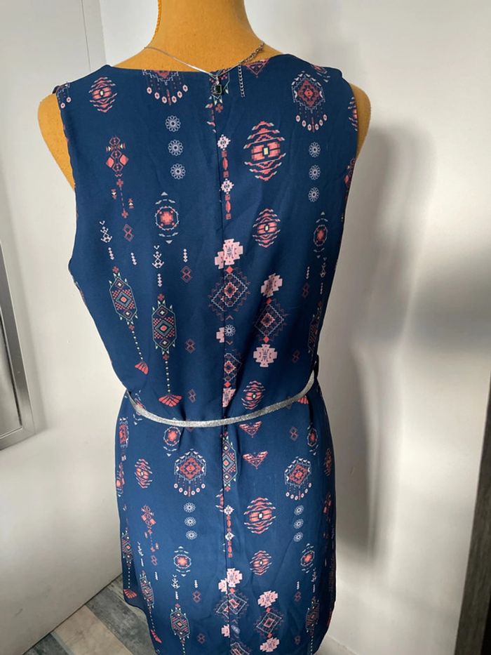 Robe à motifs imprimée bleue - photo numéro 4