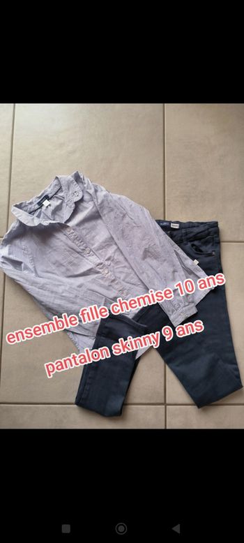 Ensemble fille pantalon 9 ans et haut 10 ans