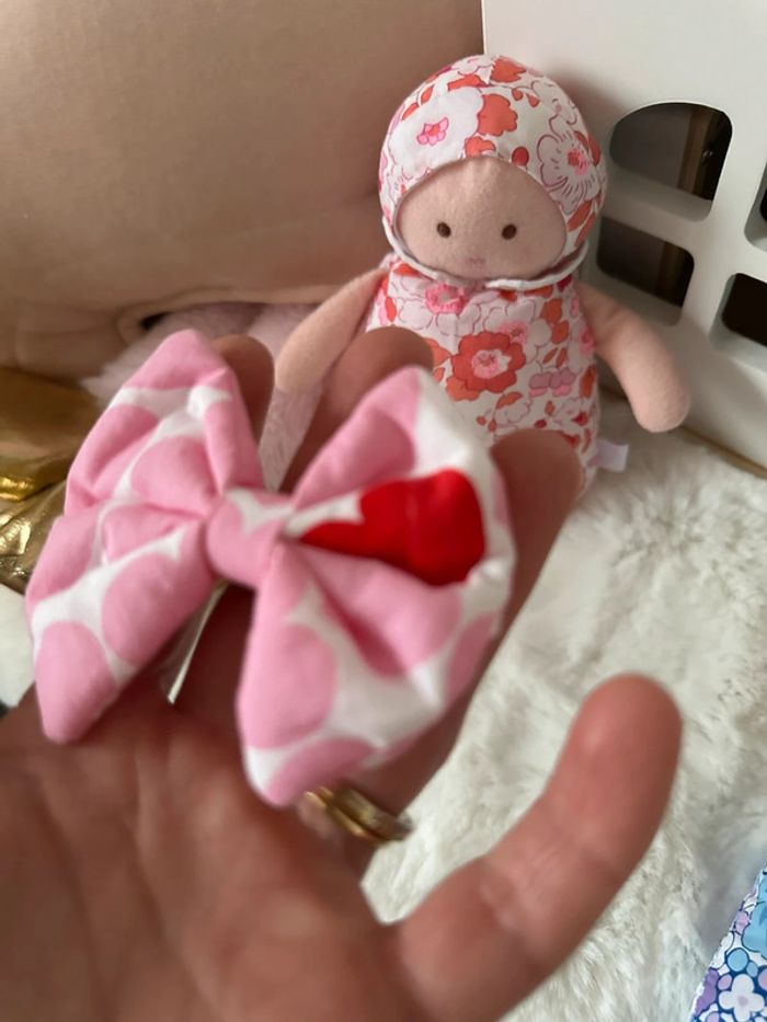 Barrette noeud petits cœurs - photo numéro 4