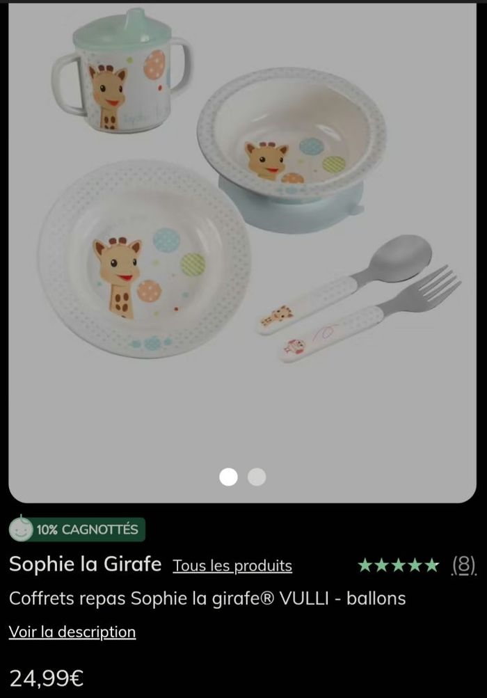 Set vaisselle Sophie la girafe - photo numéro 2
