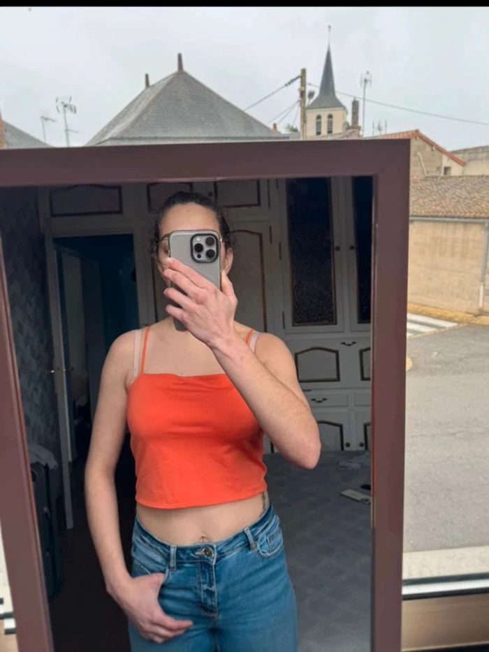 Top court orange - Pimkie - taille XL -  très bon état