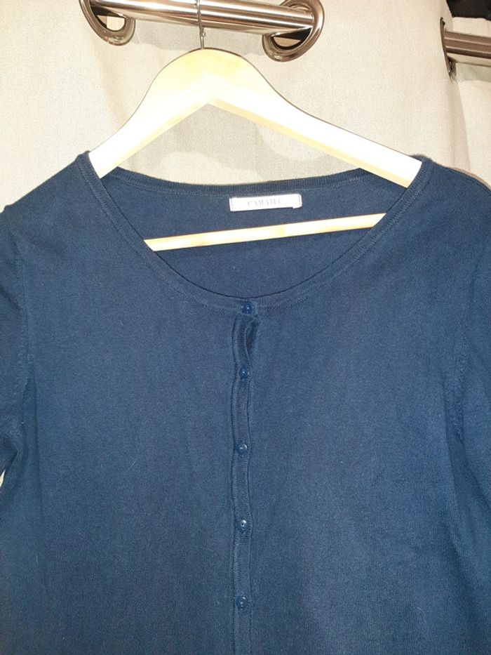 Gilet bleu marine fin camaïeu - photo numéro 2