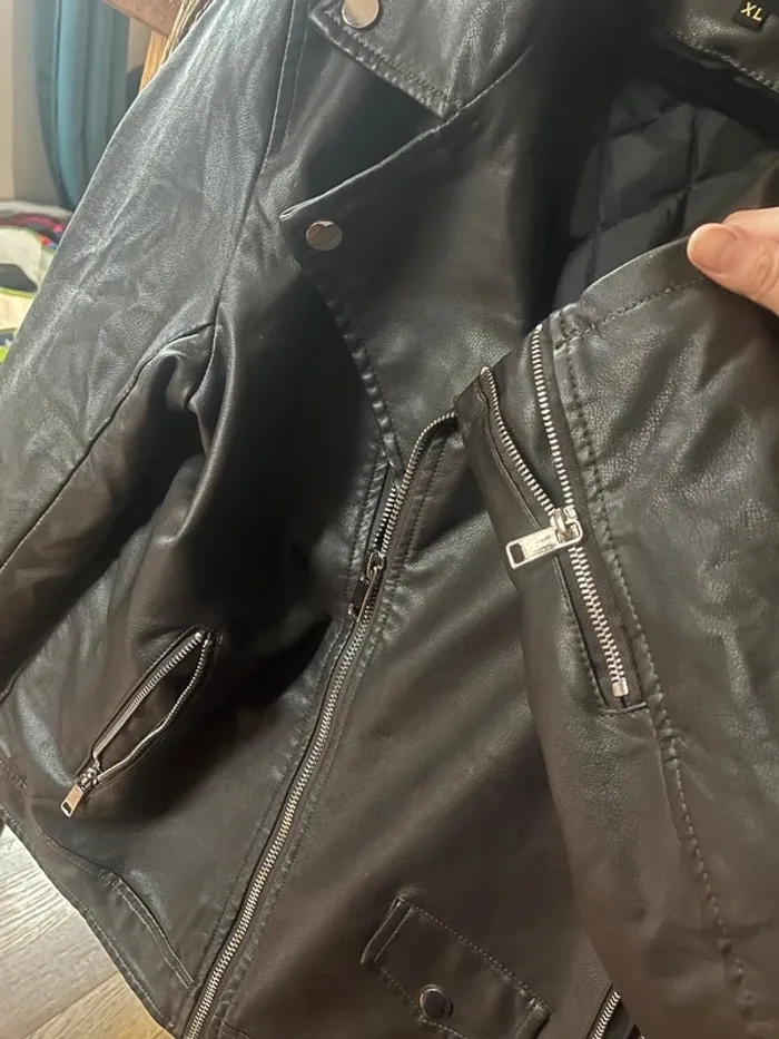 Perfecto Noir homme Kymaxx noir et argenté XL - photo numéro 4